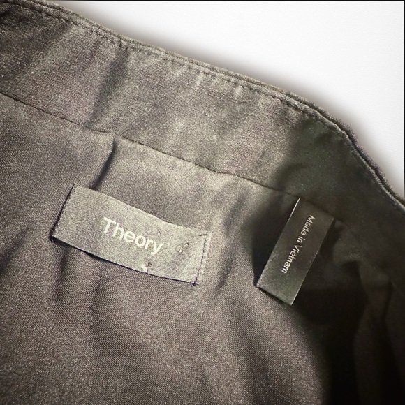 Theory ‘Collarless Staple Jacket in Stretch Linen’ w/ Pocket in Black Size 2 - Picture 5 of 15